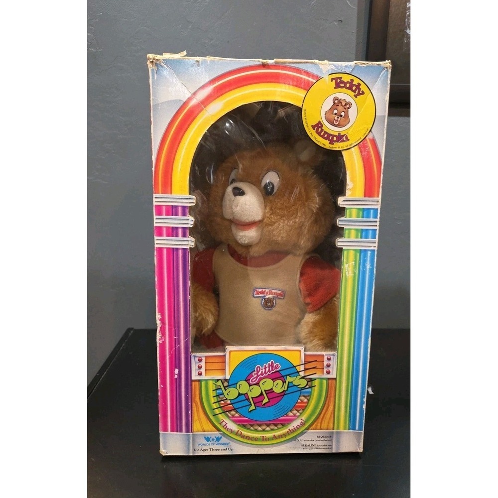 TEDDY RUXPIN Little Bopper plush 1985 Original Box NOT WORKING Worlds Of Wonder